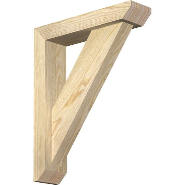 Ekena Millwork Traditional Slat Rough Sawn Bracket w/ Offset Brace, Douglas Fir, 4"W x 16"D x 20"H BKT0402X16X20TRA06RDF - main
